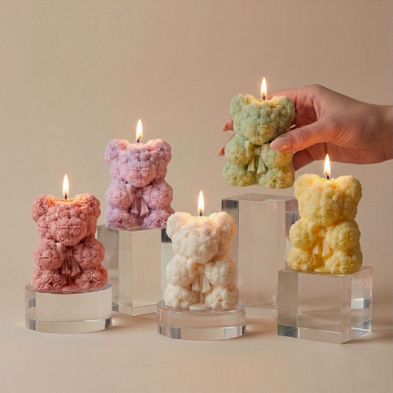 Rose Bow Bear Candle Silicone  - Soap Making Gifts review and price