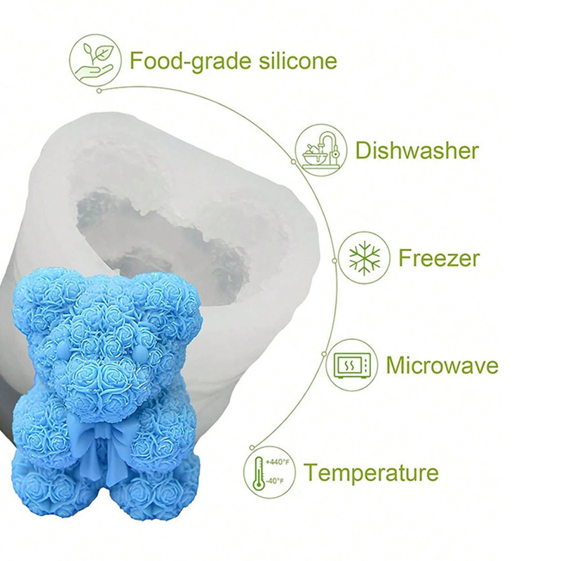 Rose Bow Bear Candle Silicone  - Soap Making Gifts review and price